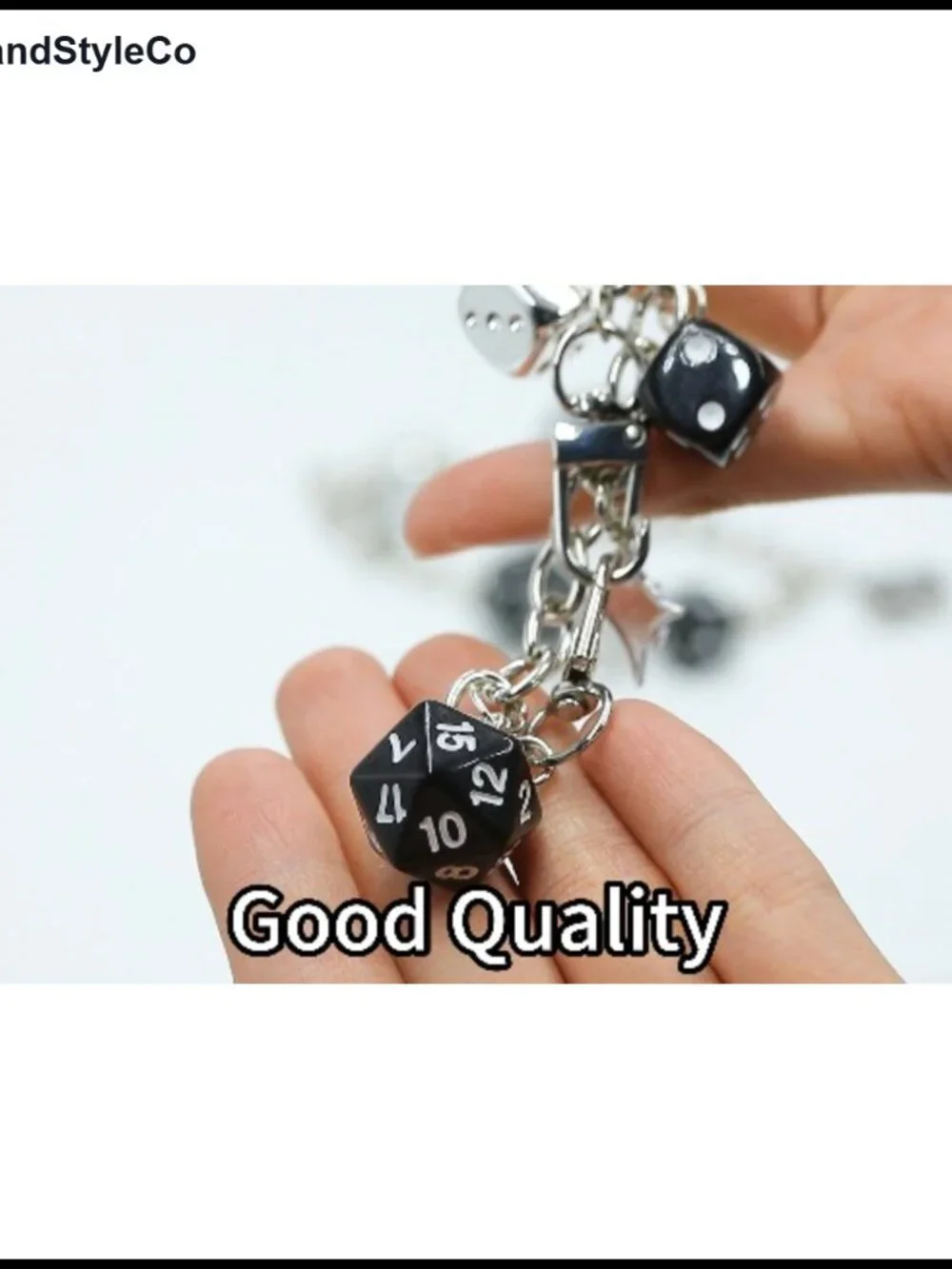 Y2K Dice 8-Ball Zinc Purse Chain Bag Charm Keychain