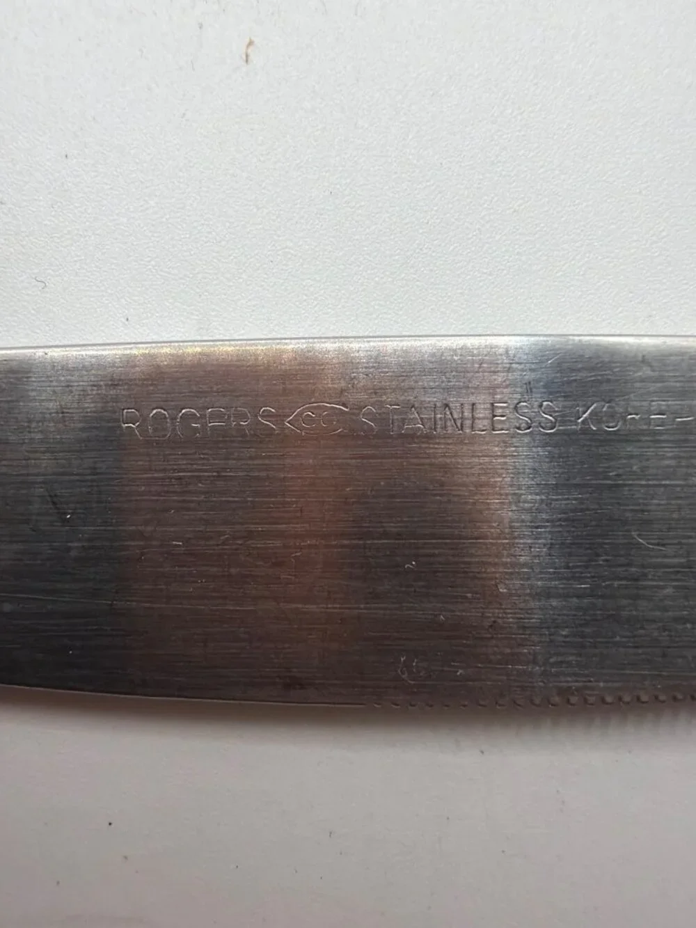 Rogers‎ Stainless Korea Vintage Floral Flat Handle Dinner Knives Set Of 6