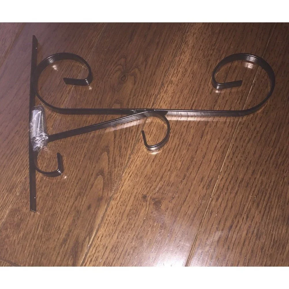 4 Flower‎ Basket Hanger Hooks Black Steel For Hanging Plants and Outdoor Decor