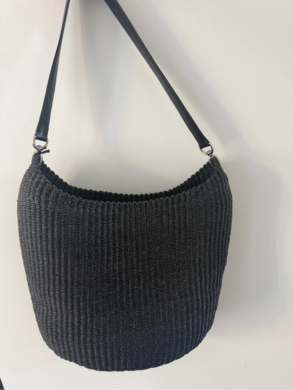 Phoebe Philo Small Slope Sling Bag - Black - Woven