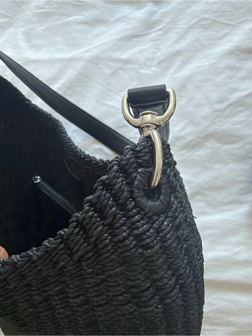 Phoebe Philo Small Slope Sling Bag - Black - Woven