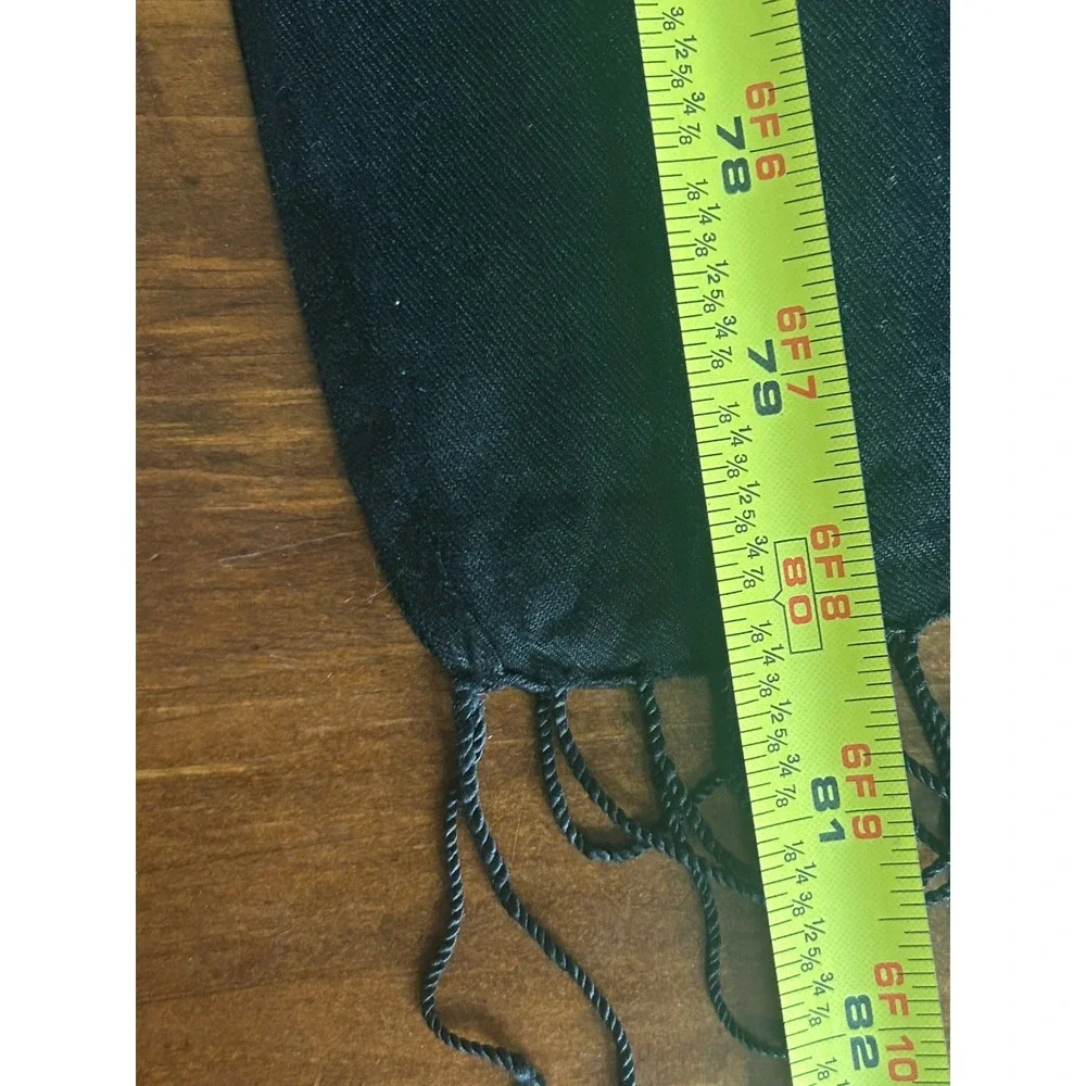 Talbots Black 100% Silk Scarf NWOT Classic 21in x 80 in