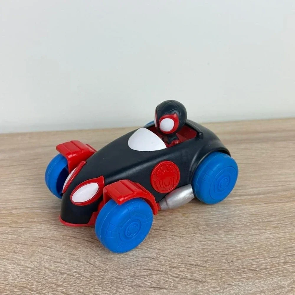 Marvel Spider-Man Miles Morales Toy Car Red Blue Wheels White Eyes Vehicle