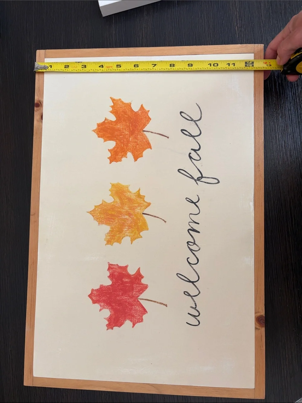 Welcome Fall Wall Art Sign with Red, Yellow, Orange Leaves