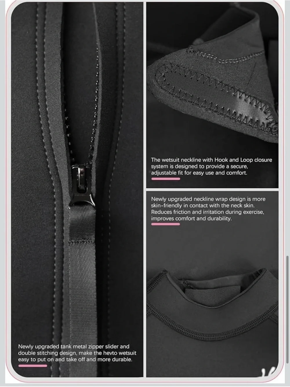 Hevto back zipper