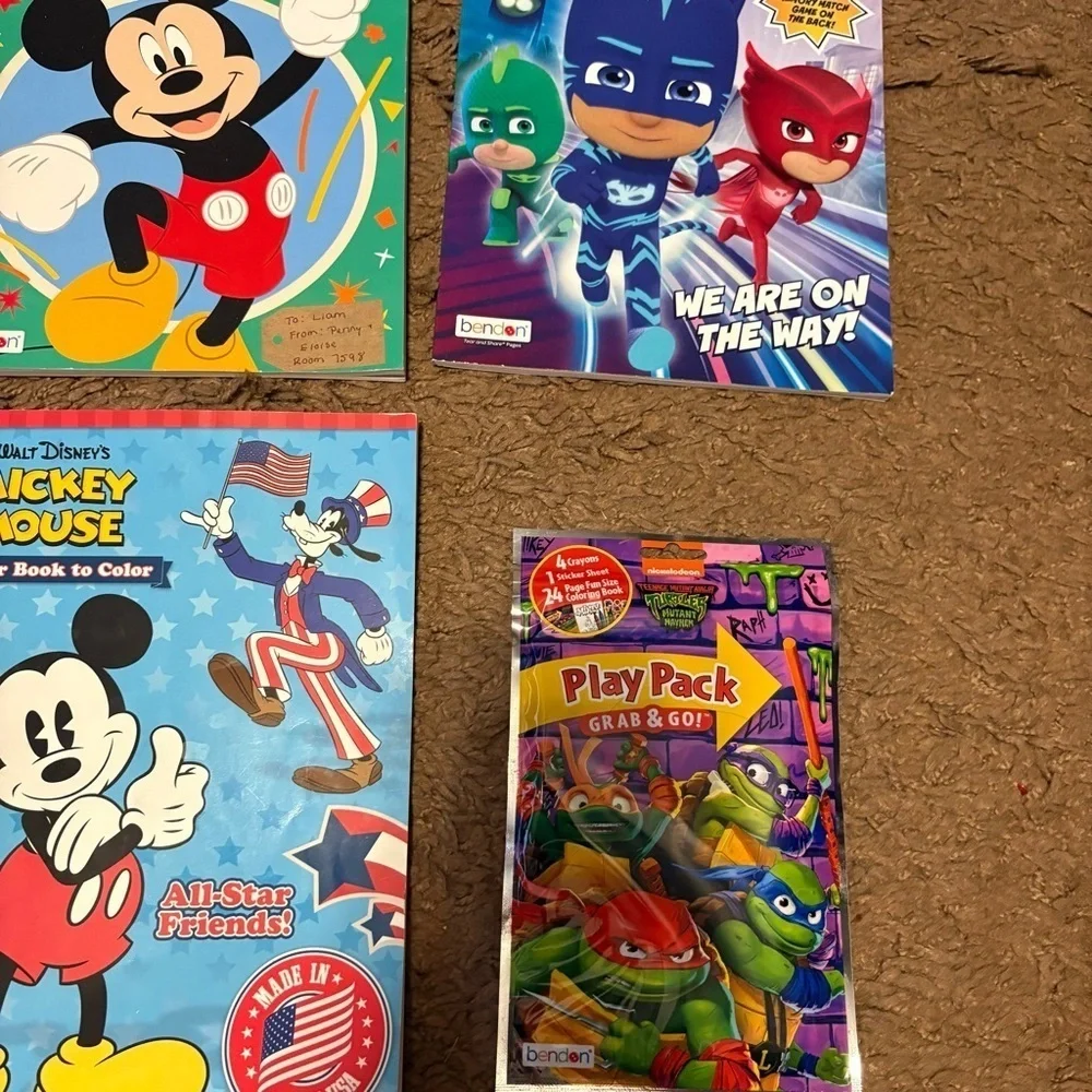 Disney Mickey Mouse PJ Masks Activity Coloring Book Collection NEW Ninja Turtles