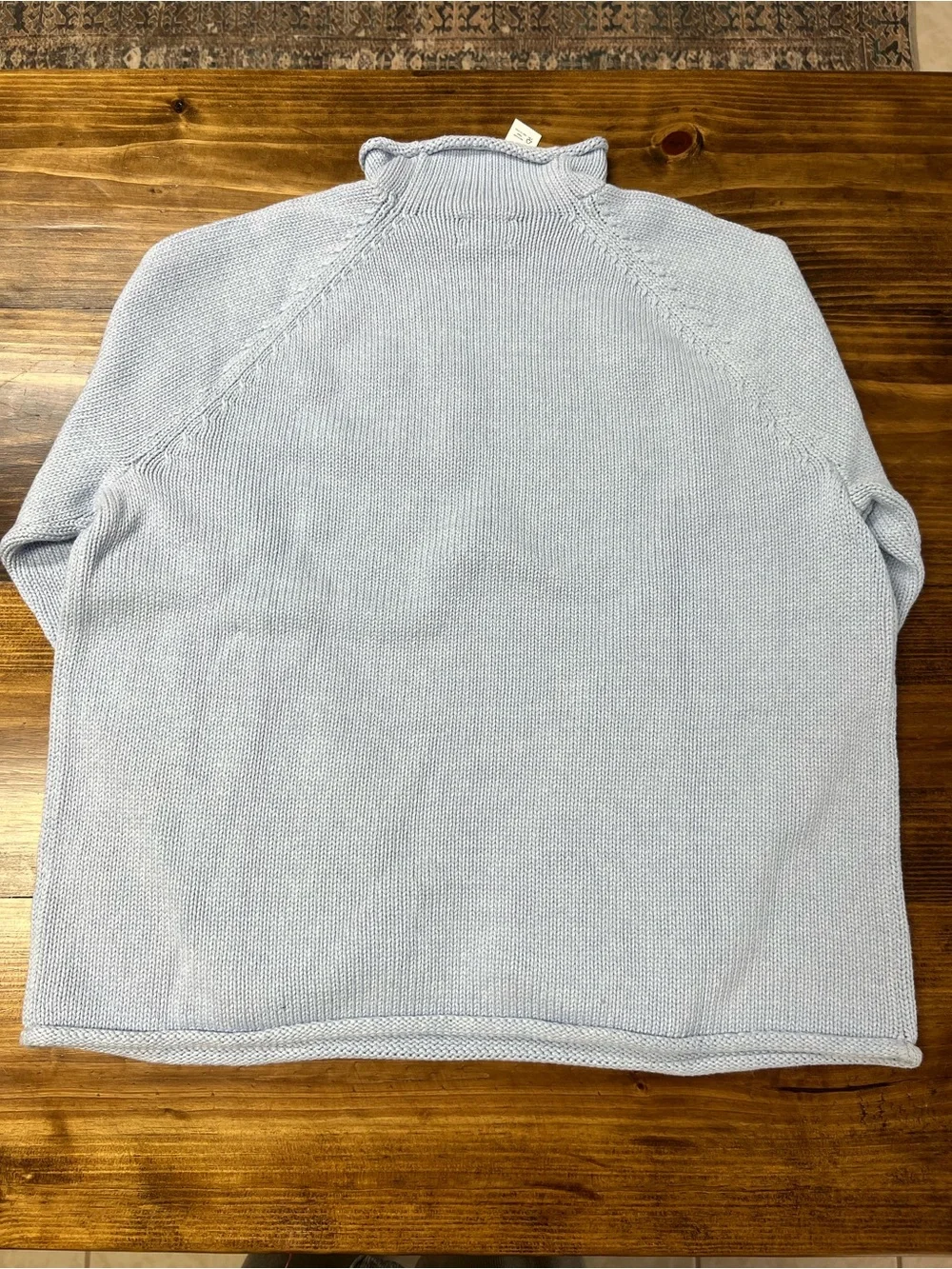 J. Crew Men’s 1988 Rollneck sweater in cotton in Heather Sky Blue Size Large NWT