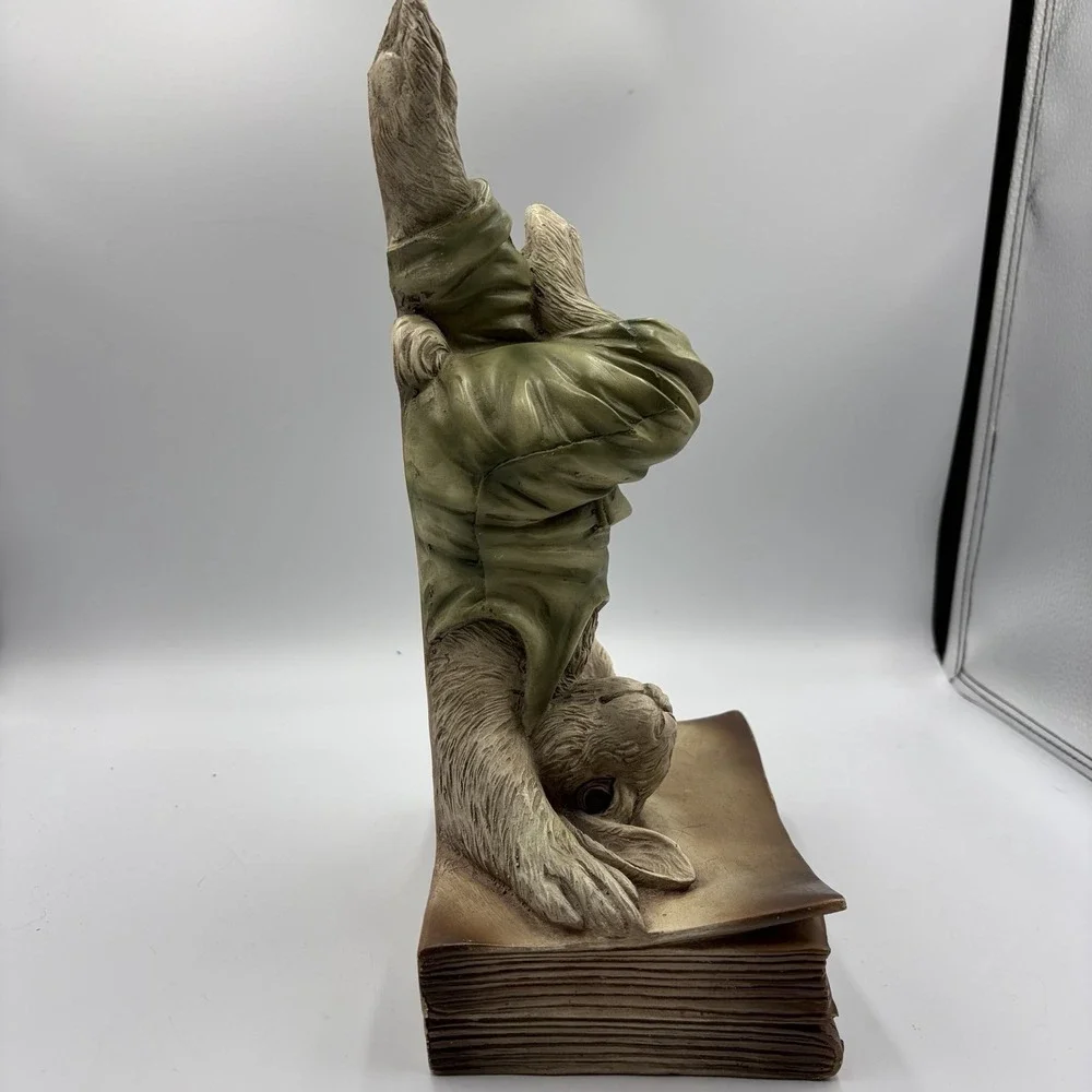 Vintage CHRISDON Rabbit Handstand on Books Figurine Whimsical Bunny Shelf Sitter