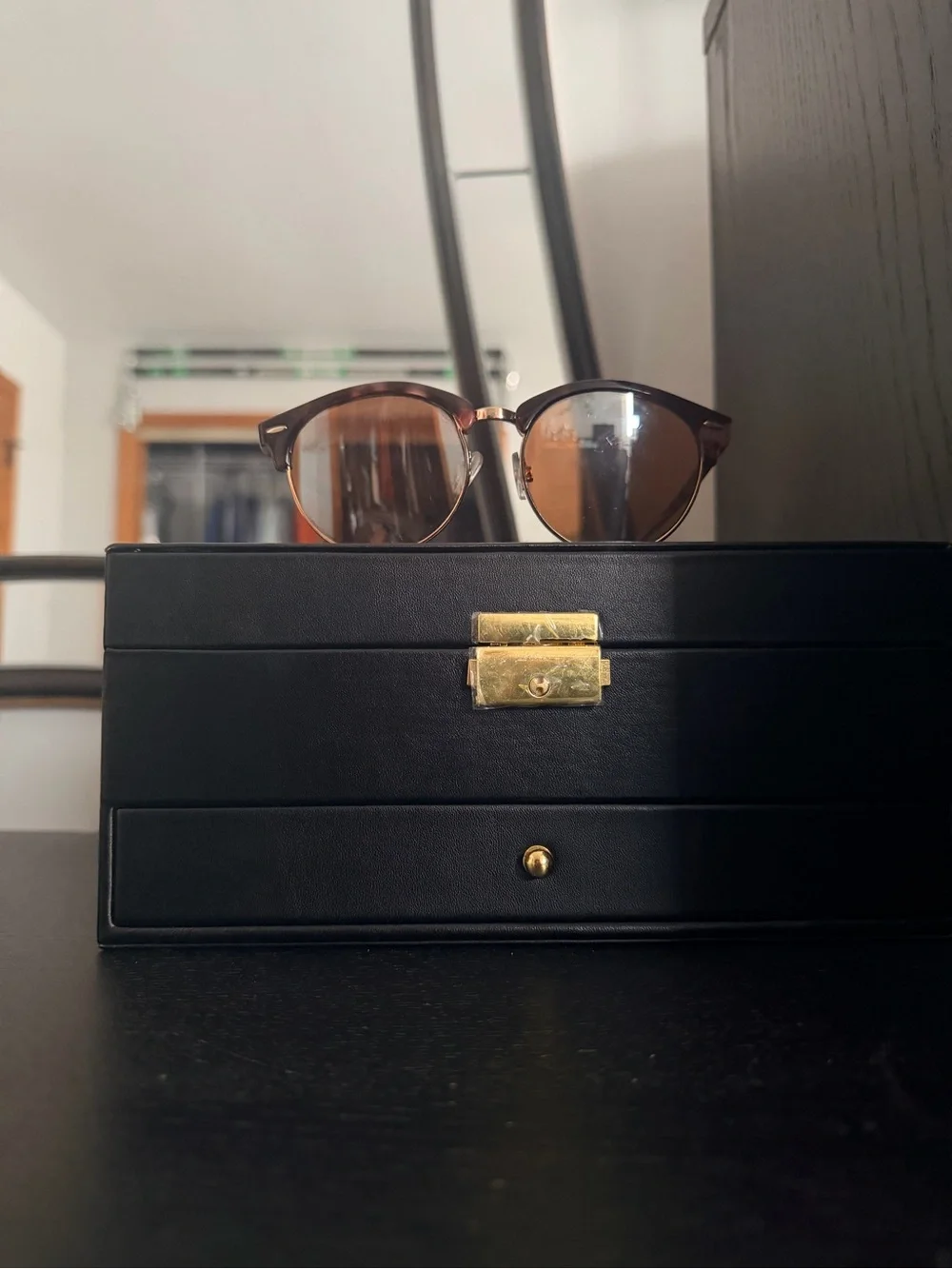 Tortoise Shell Sunglasses Brown Mirrored Lens
