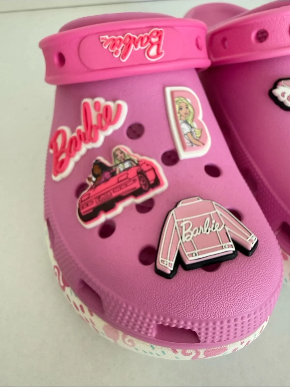Crocs Kids' Barbie Cutie Crush Clogs Taffy Pink Water Shoes Girl Size 4 New