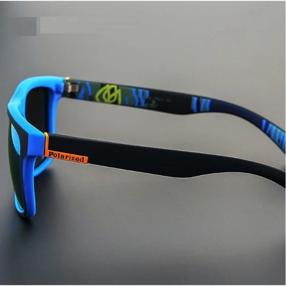 Polarized Sunglasses Women Black Blue Mirrored Lenses Square Frame UV Protection