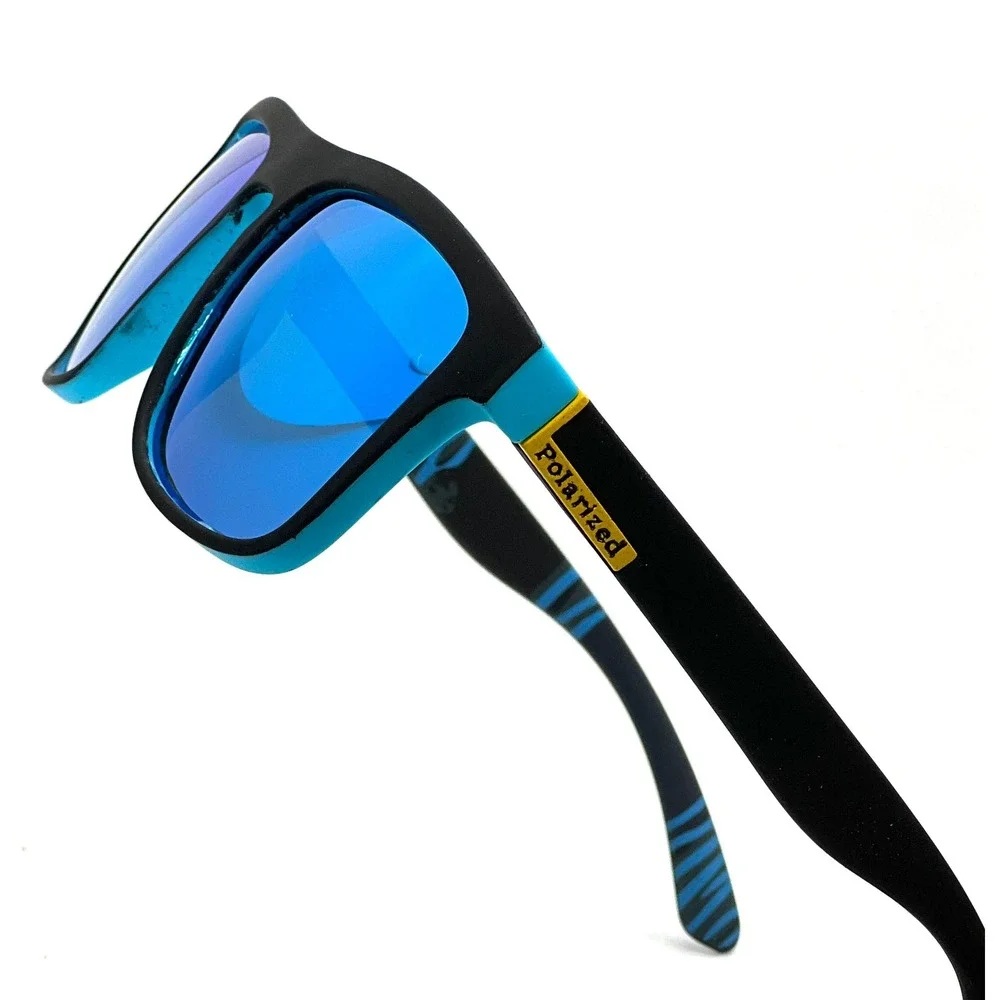 Polarized Sunglasses Women Black Blue Mirrored Lenses Square Frame UV Protection