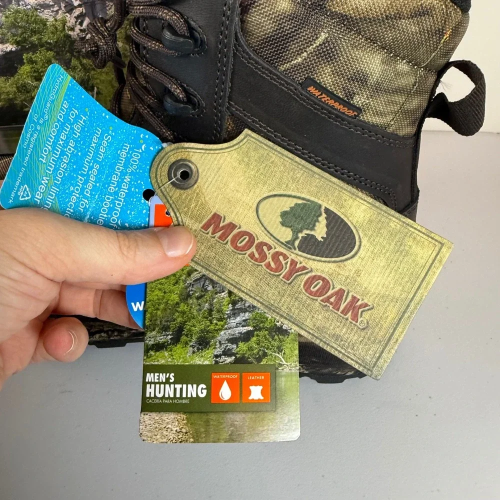 NEW Ozark Trail Mossy Oak Hunting Boots Size 10 Camo Waterproof Insulated 8 Inch