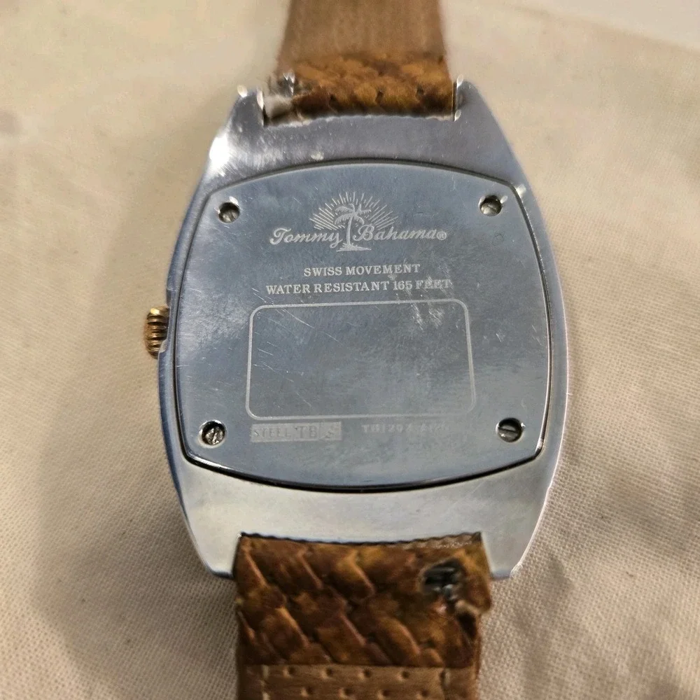 Mens Tommy Bahama Two Tone Quartz WATCH(TB1202 A126) New Battery