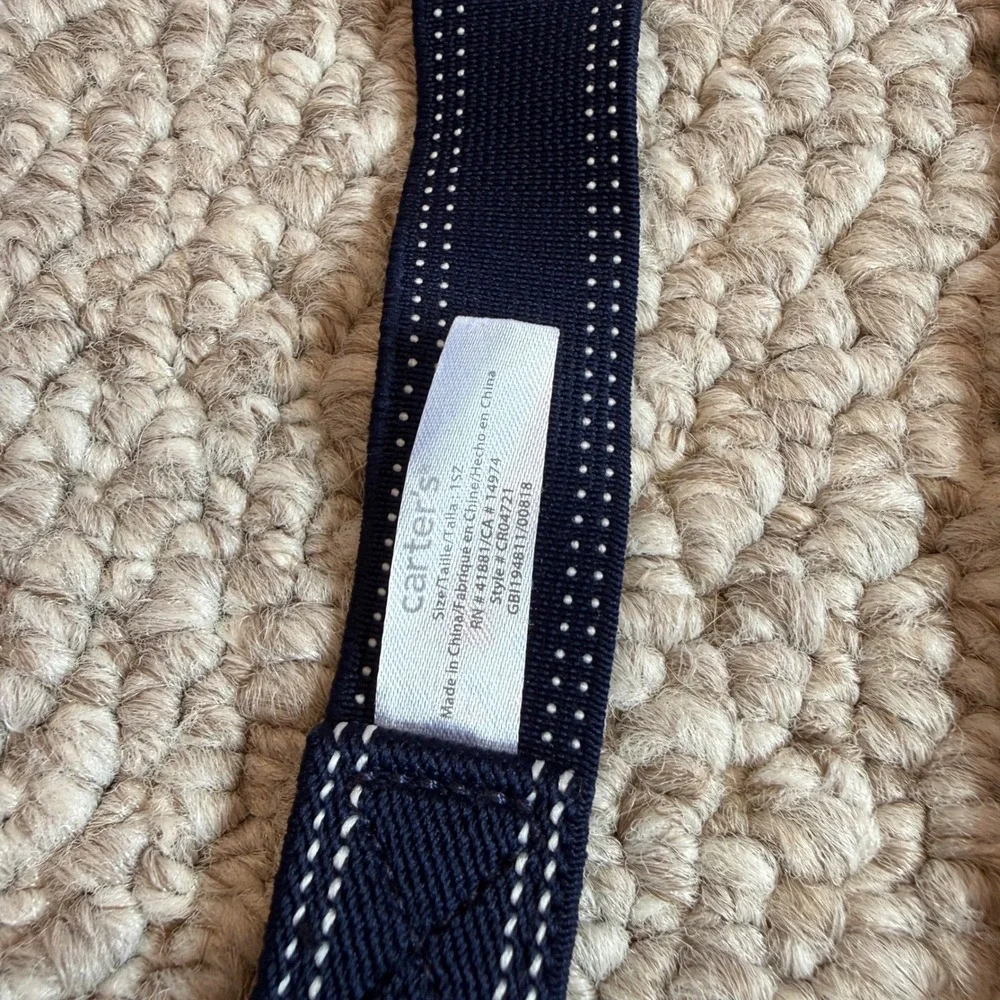 Carters Kids Navy Blue Pinstripe Y-Back Adjustable‎ Suspenders One Size