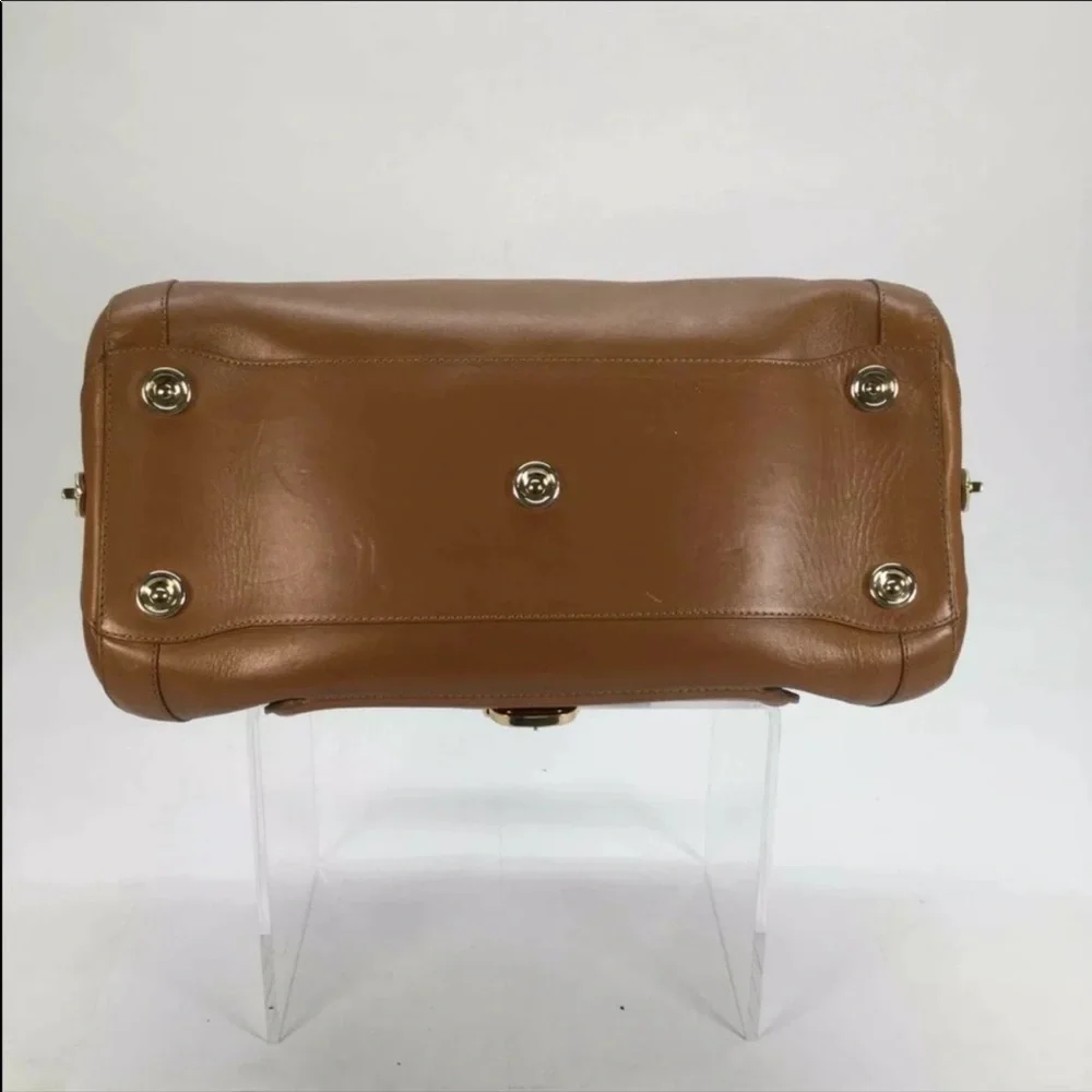 JIMMY CHOO Leather Tahula Hillary Tan Doctor Bag