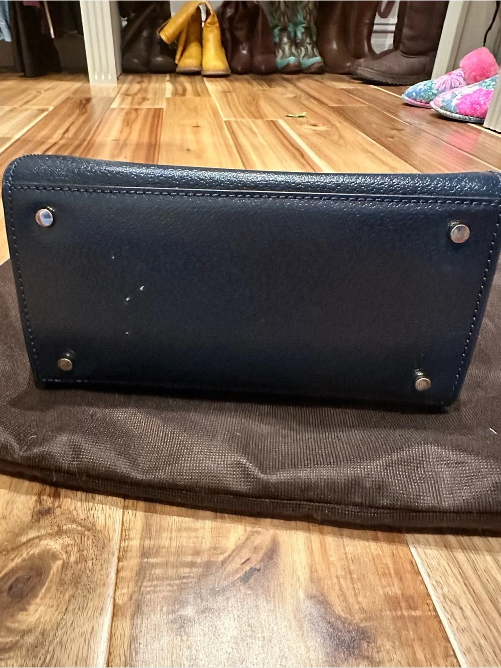 kate spade navy pebbled leather crossbody satchel