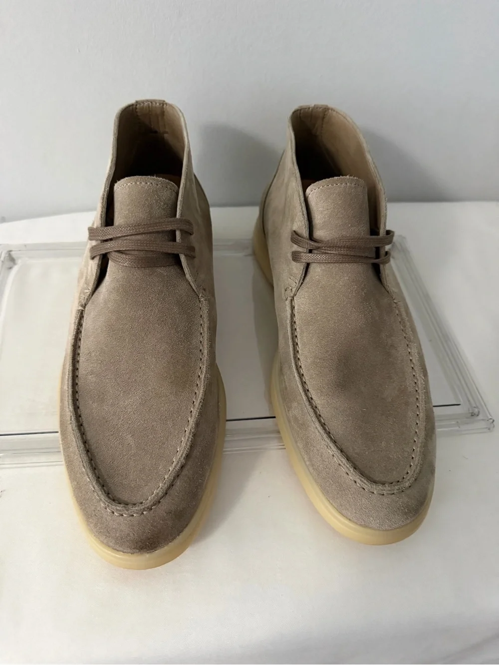 SuitSupply Suede Espadrilles Boots Mens 10 Beige Suede Chukka Lace Up