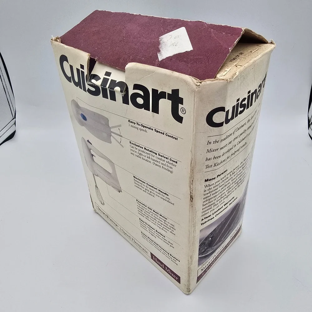 Cuisinart Smart Power 3-Speed Electronic Hand Mixer HTM-3 White 220W with Box