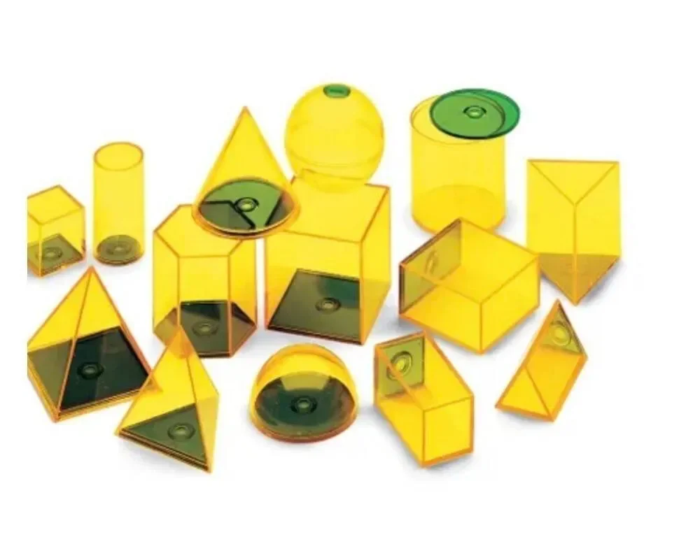 Hand2mind Transparent Relational GeoSolids (14-Piece Geometry Set) NEW