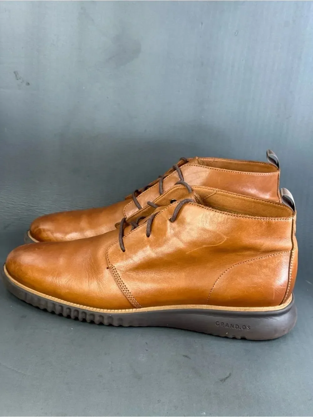 Cole Haan Men's 2.Zerogrand Chukka Boot British Tan leather mens size 13