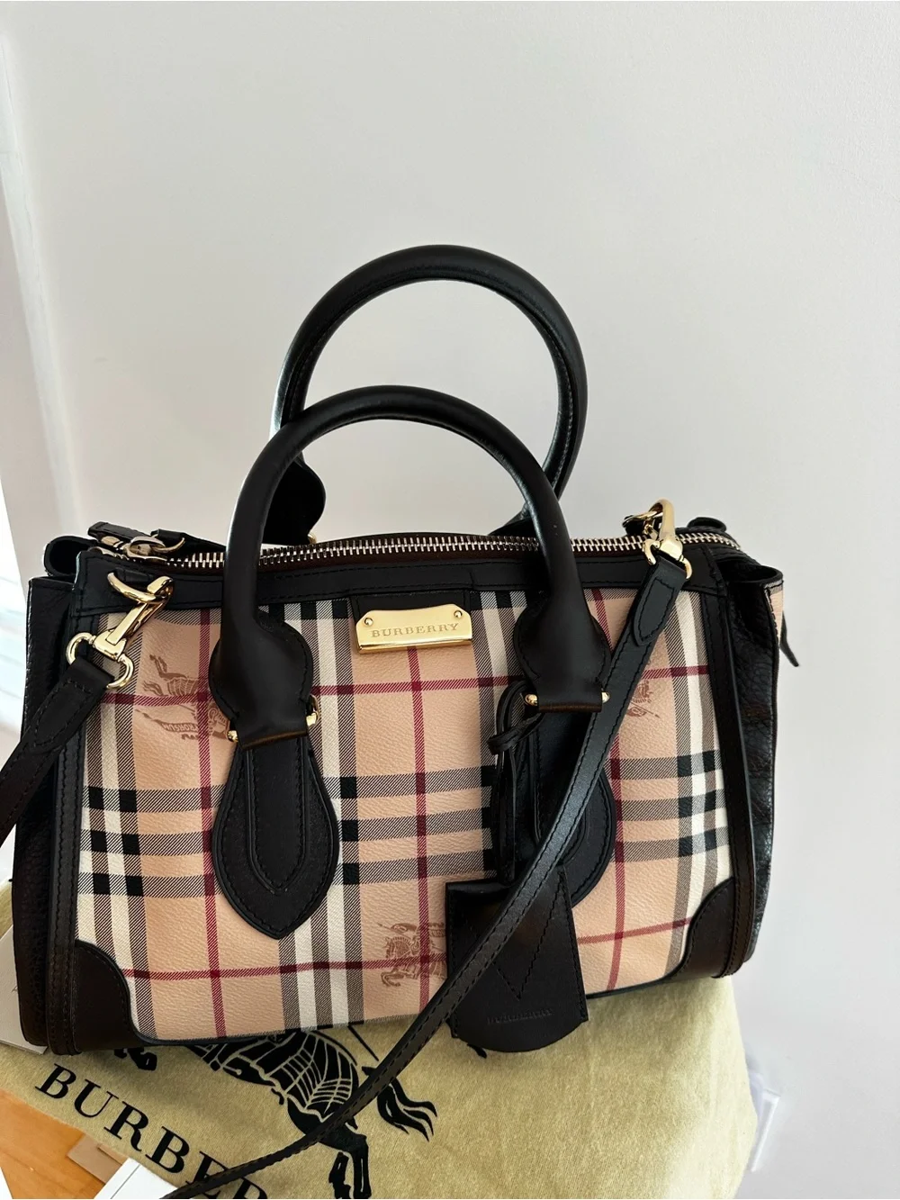 Burberry structured satchel