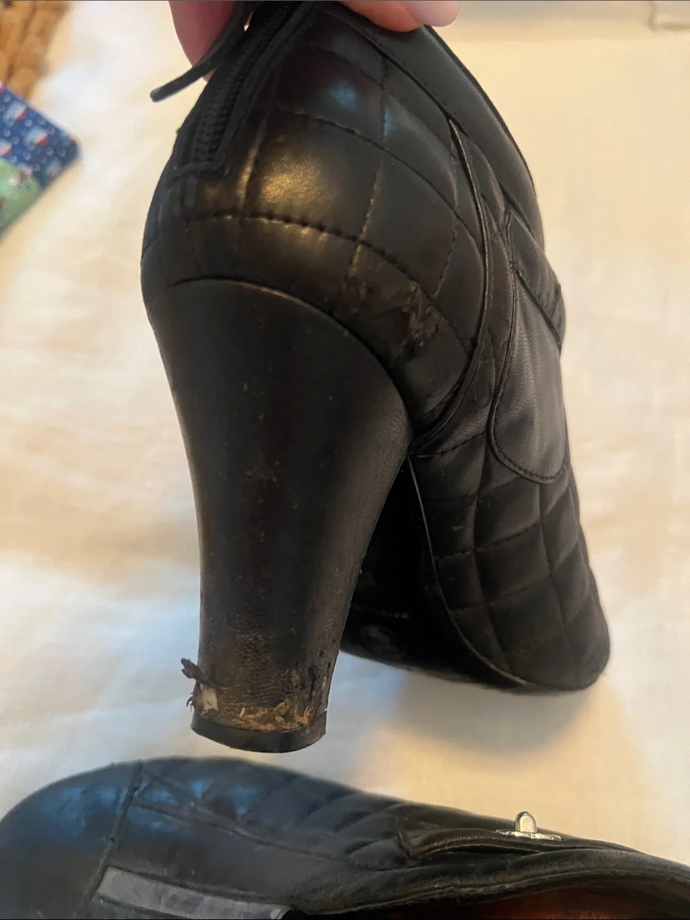 CHANEL Black Quilted Leather Ankle Booties with Silver CC Hardware