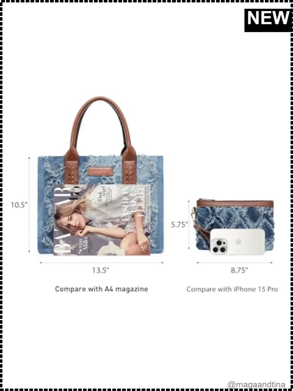 N/A denim tote