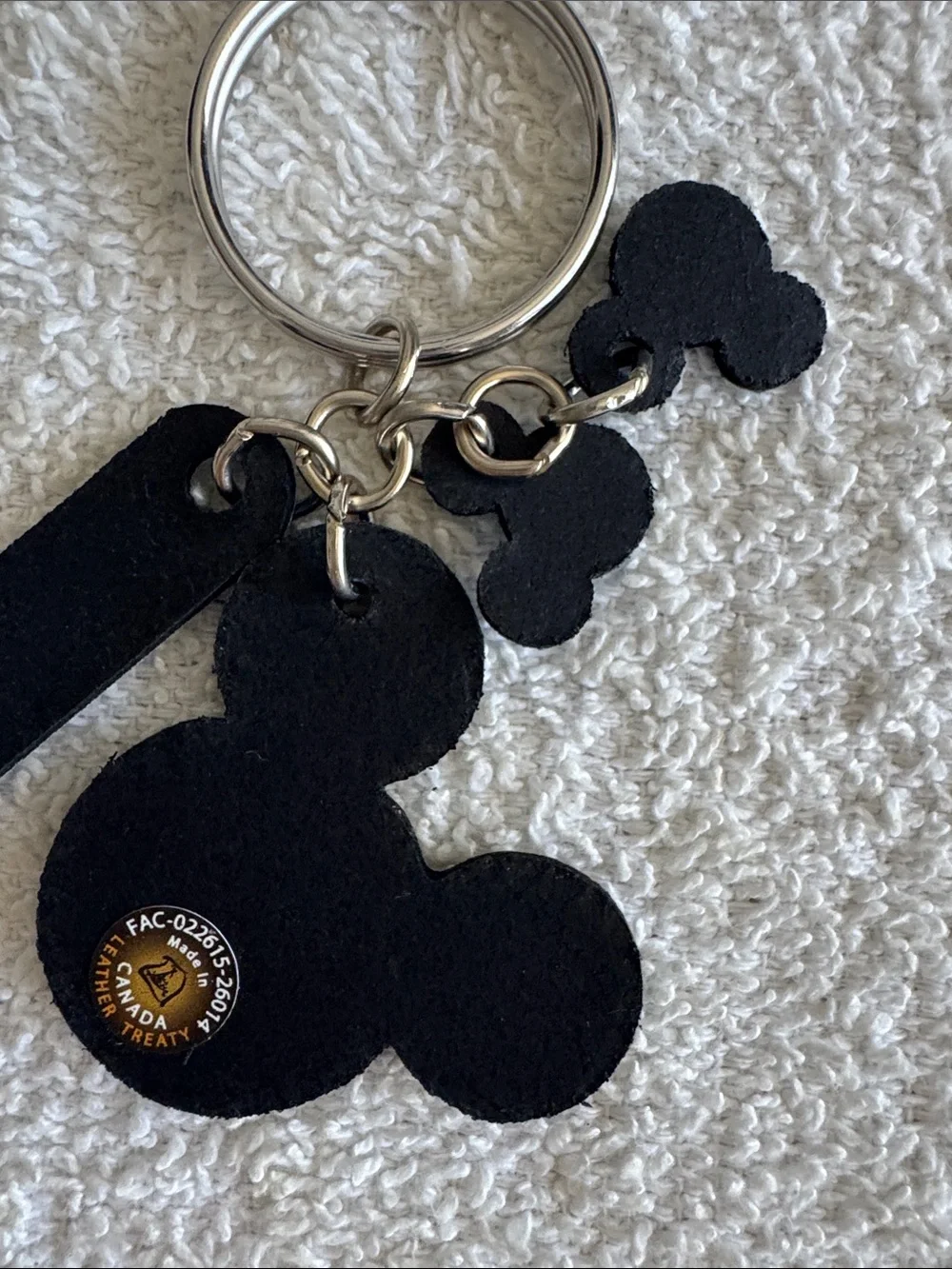 Disney Mickey Mouse Black and Blue Disneyland Leather Keychain Bag Charm