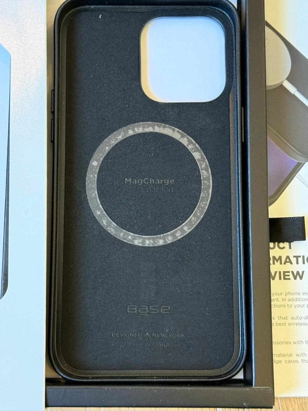 New Base Vegan Leather MagCharge iPhone 14 Pro Max Case - Black Case
