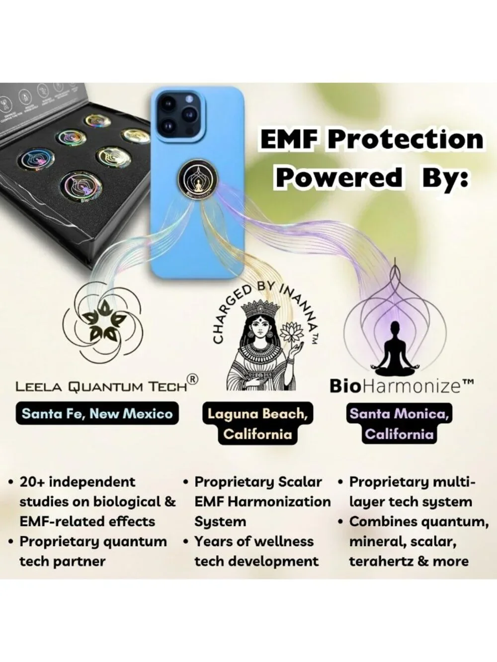 EMF Harmonizing Stickers - 6 Pack for Phones, Laptops & Tablets | Quantum