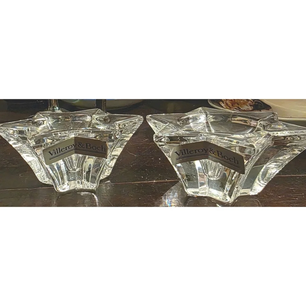 Candle Holder Villeroy & Boch Crystal Star Pair Clear