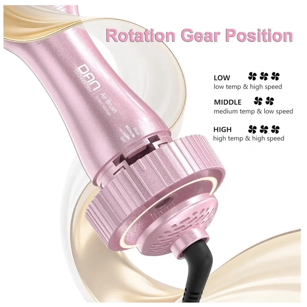 Pink 3-in-1 Hot Air Styling Brush for Women