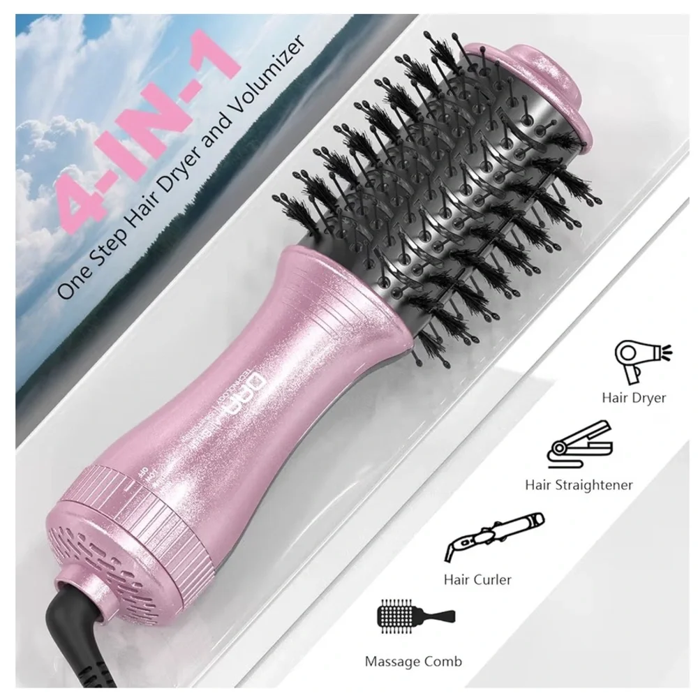 Pink 3-in-1 Hot Air Styling Brush for Women
