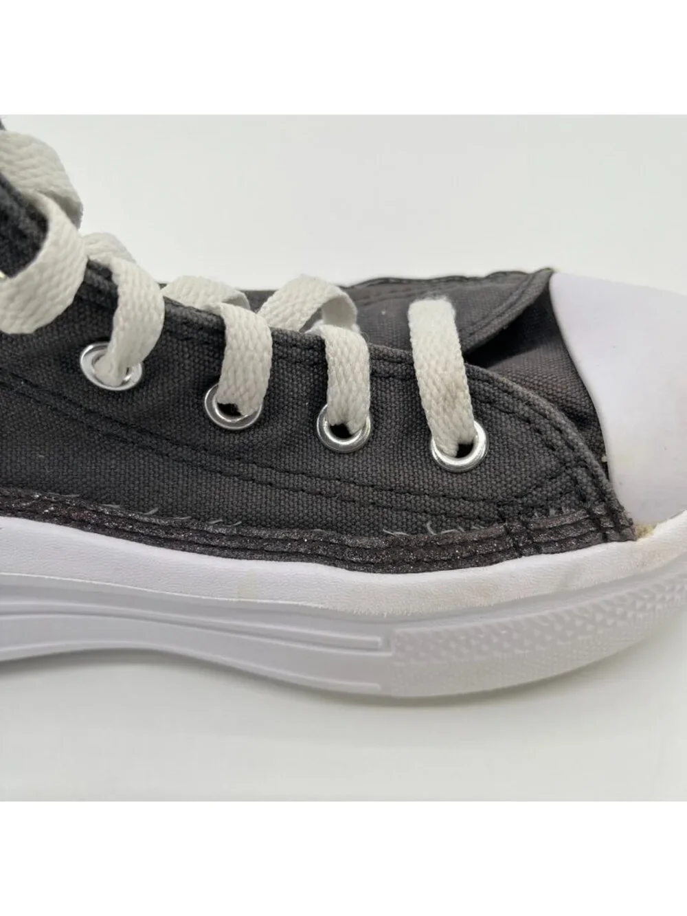 Converse Chuck Taylor All Star Move Girls Size 2Y Gray Glitter Shoes Sneakers