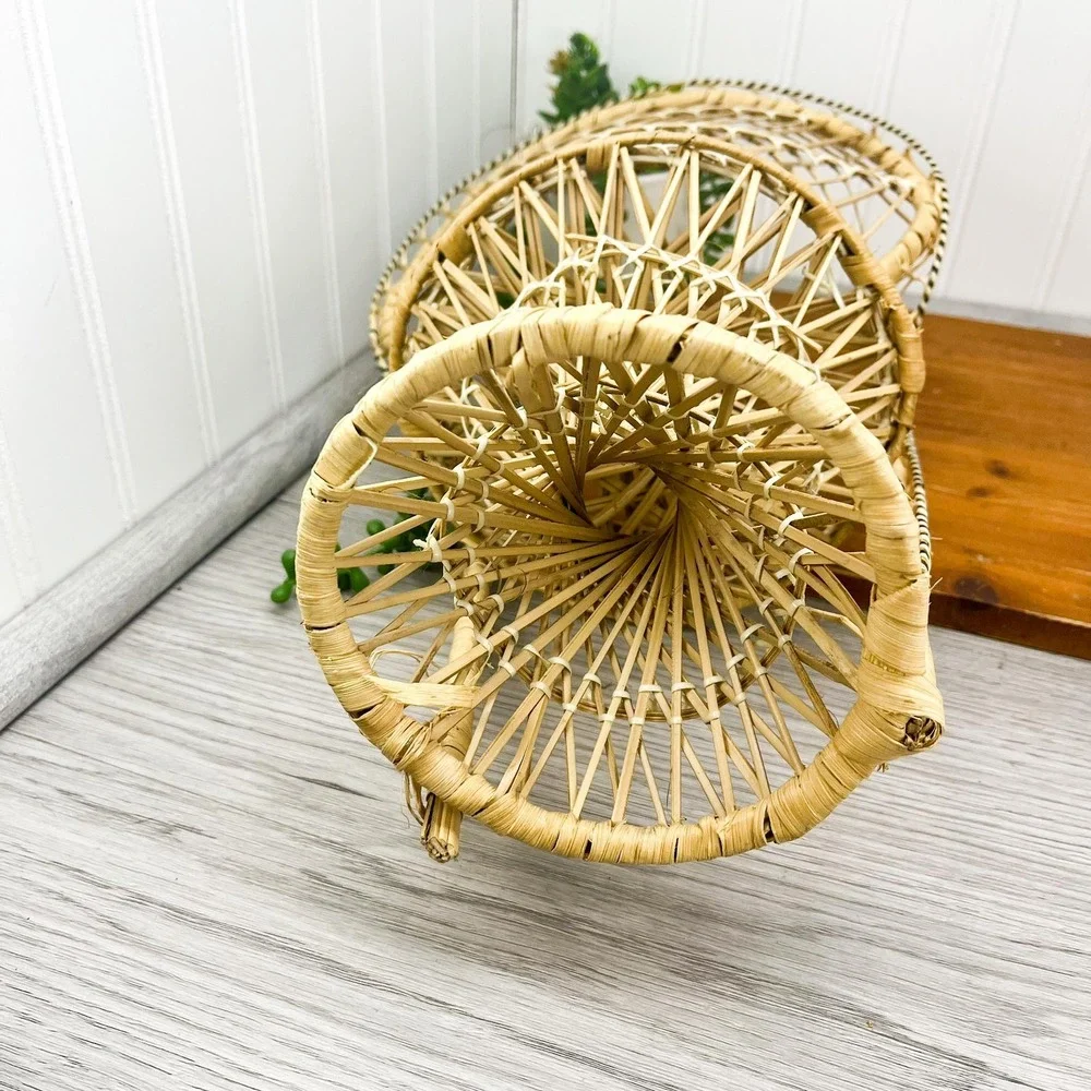 Vintage Wicker Peacock Doll Chair‎ – Miniature Plant Holder