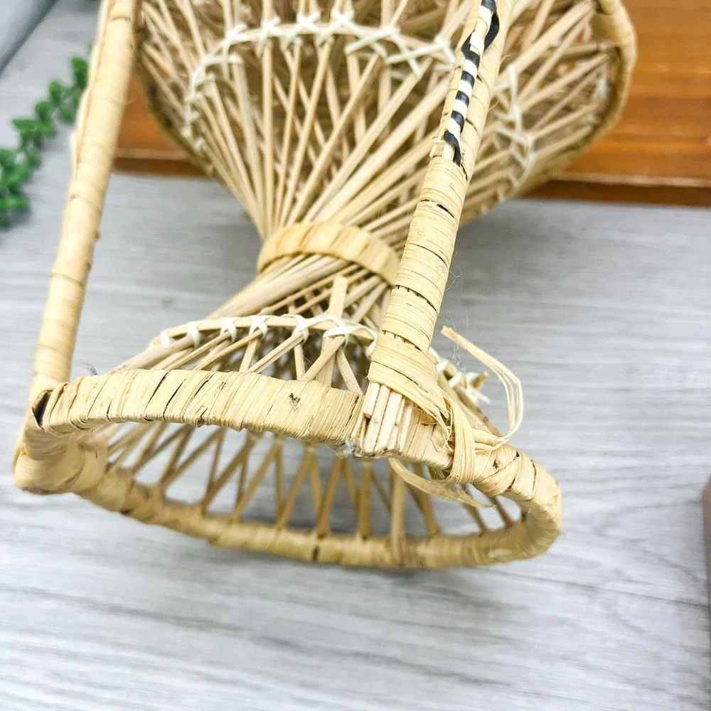 Vintage Wicker Peacock Doll Chair‎ – Miniature Plant Holder