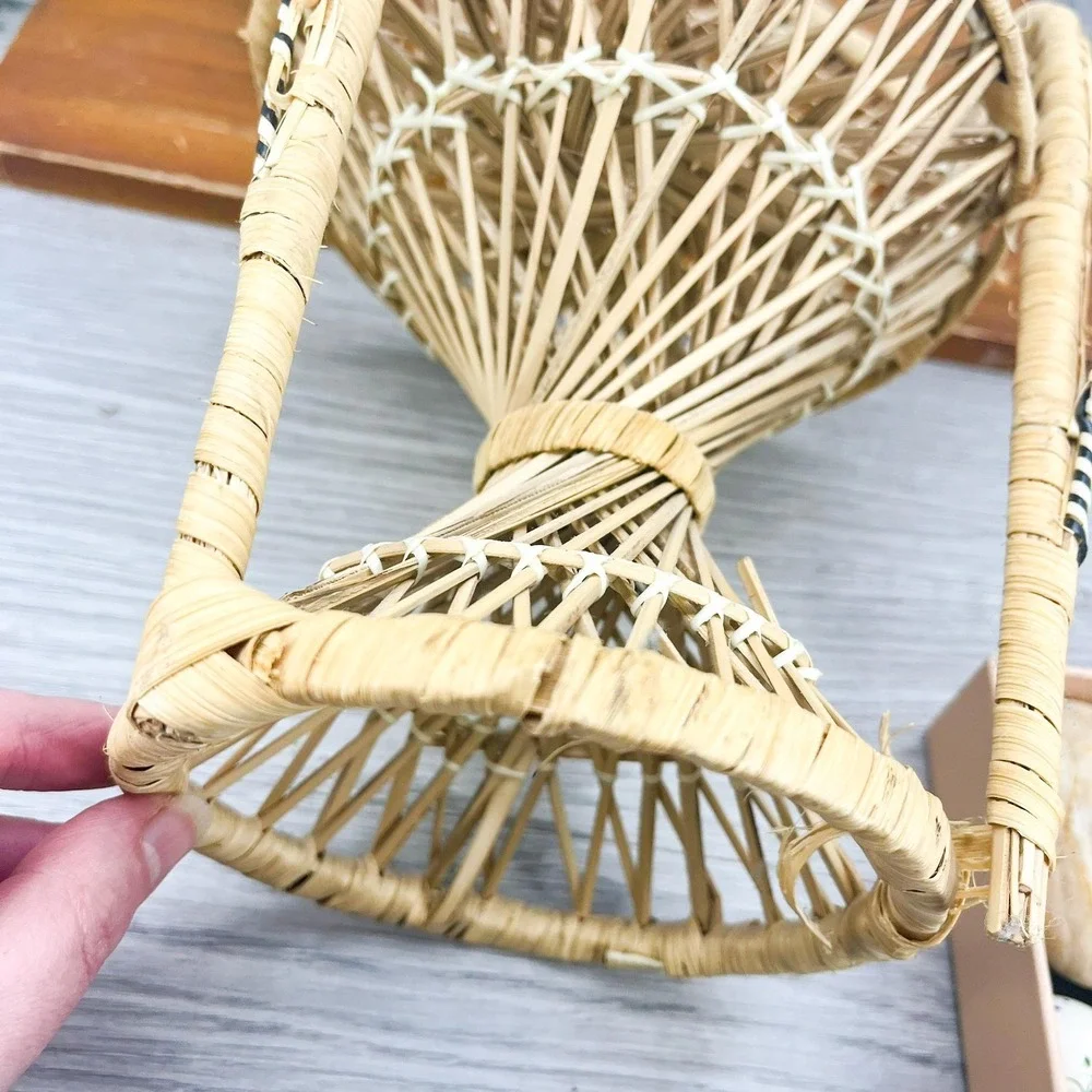 Vintage Wicker Peacock Doll Chair‎ – Miniature Plant Holder