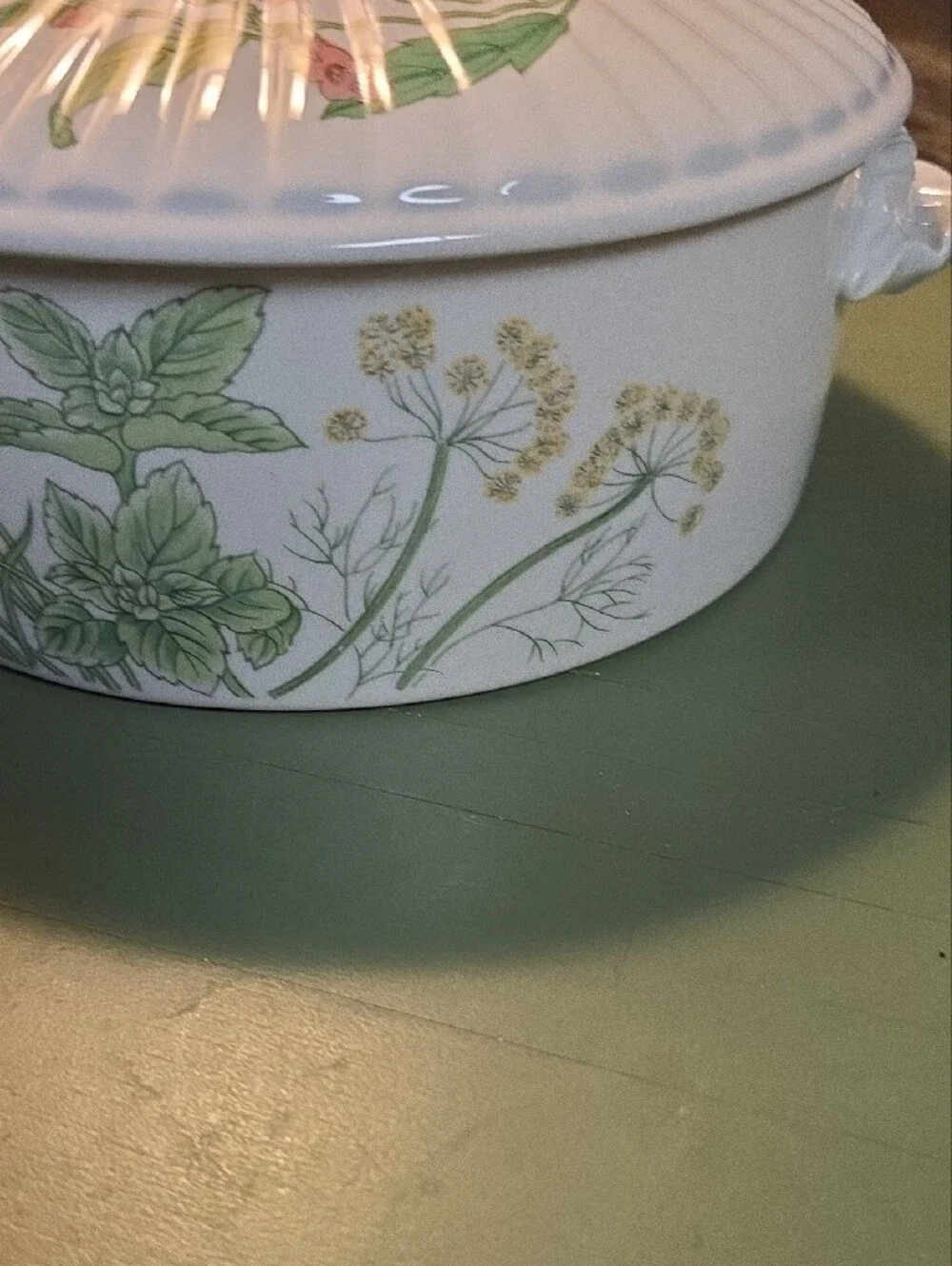 Vintage Shafford Herbs & Spices Oven To Table Porcelain Round Covered Casserole