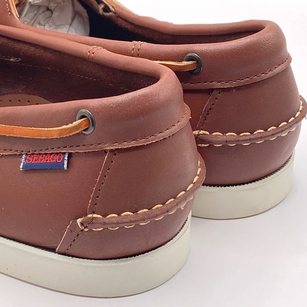 Sebago Men Docksides Leather Boat Shoe Handsewn Moccasin Brown 13 M Deck Classic