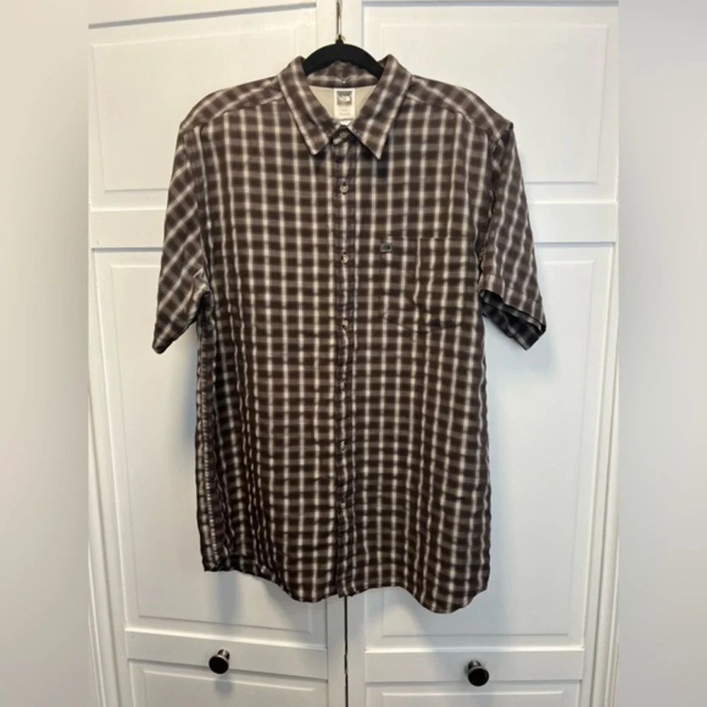 The North Face Plaid Short Sleeve Button Down Shirt Size Mens XL