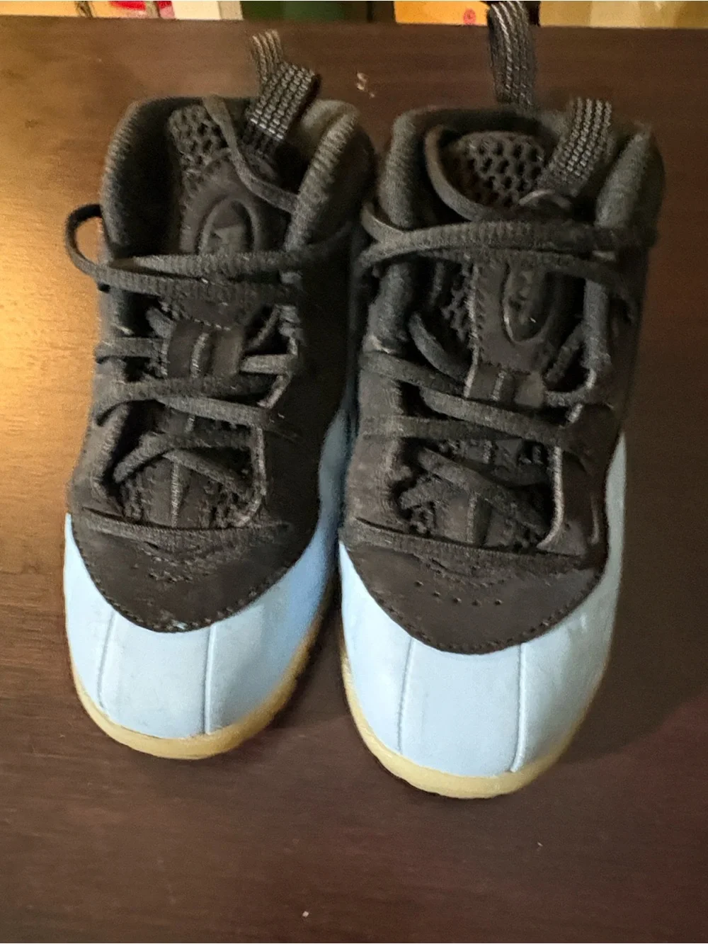 Kids black and Light Blue Foam posite
