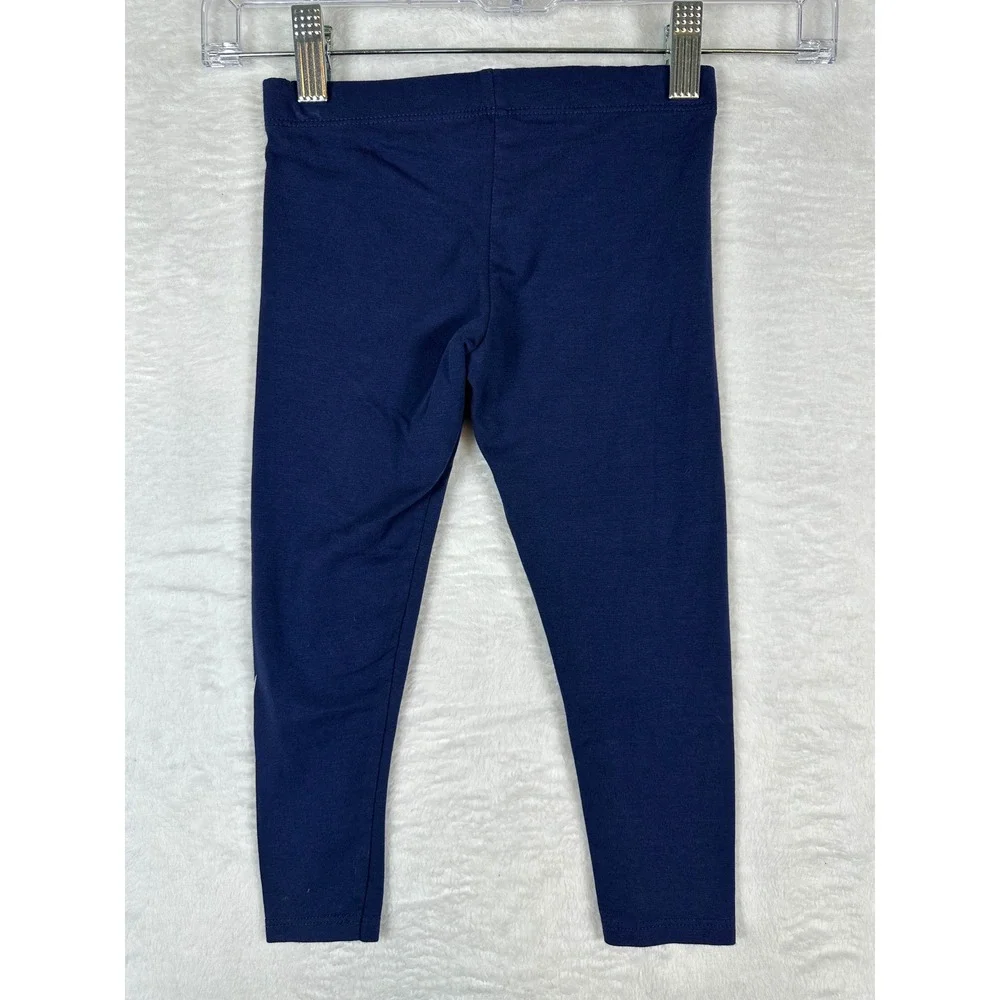 Nike Leggings Girls XS 4 Navy Blue White Swoosh Logo Athletic Pants