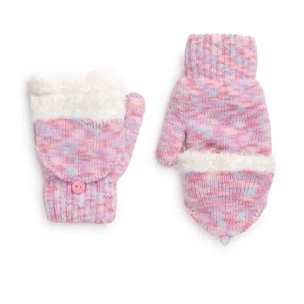 CAPELLI NEW YORK Kids' Girls Space Dye Flip Top Mittens (Big Kid)