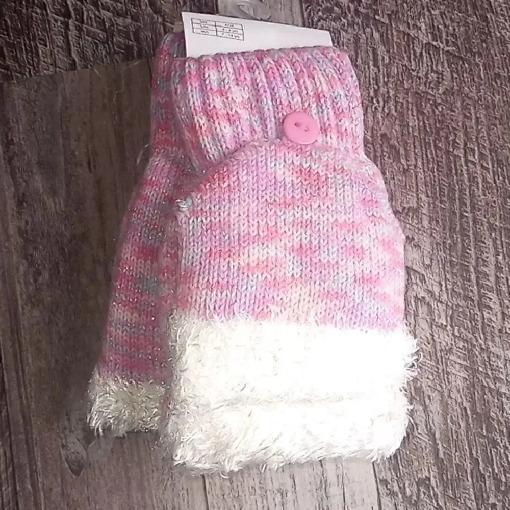CAPELLI NEW YORK Kids' Girls Space Dye Flip Top Mittens (Big Kid)