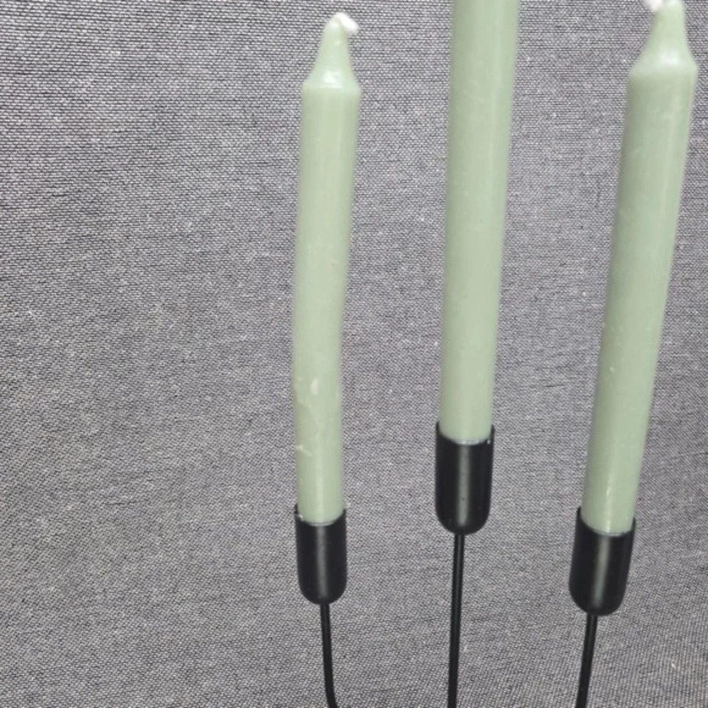 Modern Matte Black‎ Metal 3 Arm Candelabra Taper Candle Holder Minimalist Decor