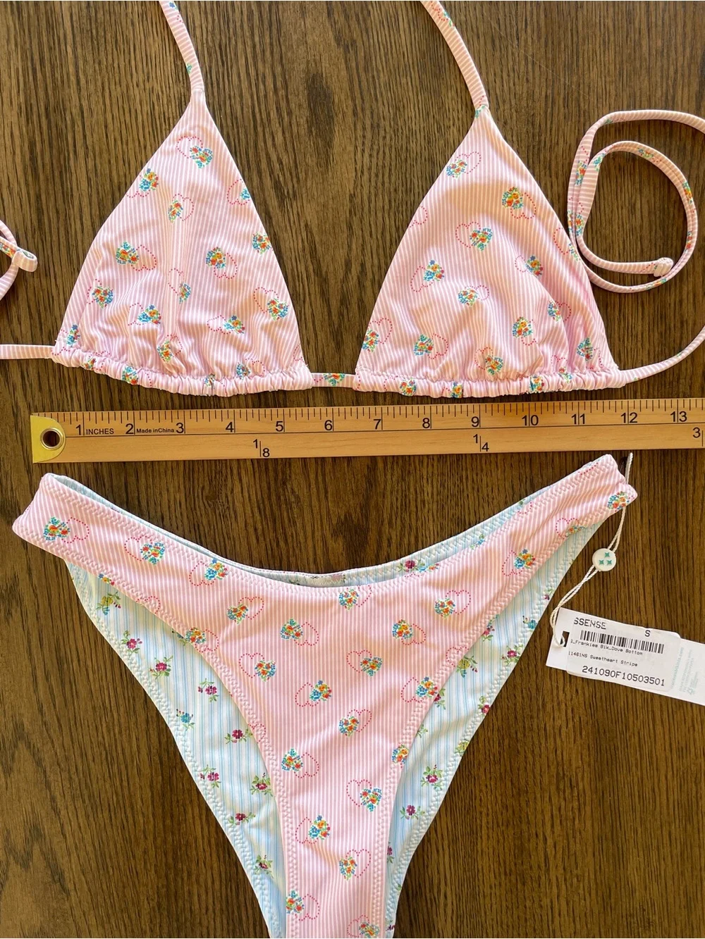 New Frankie’s Bikinis set reversible floral coquette summer beach vacation sexy