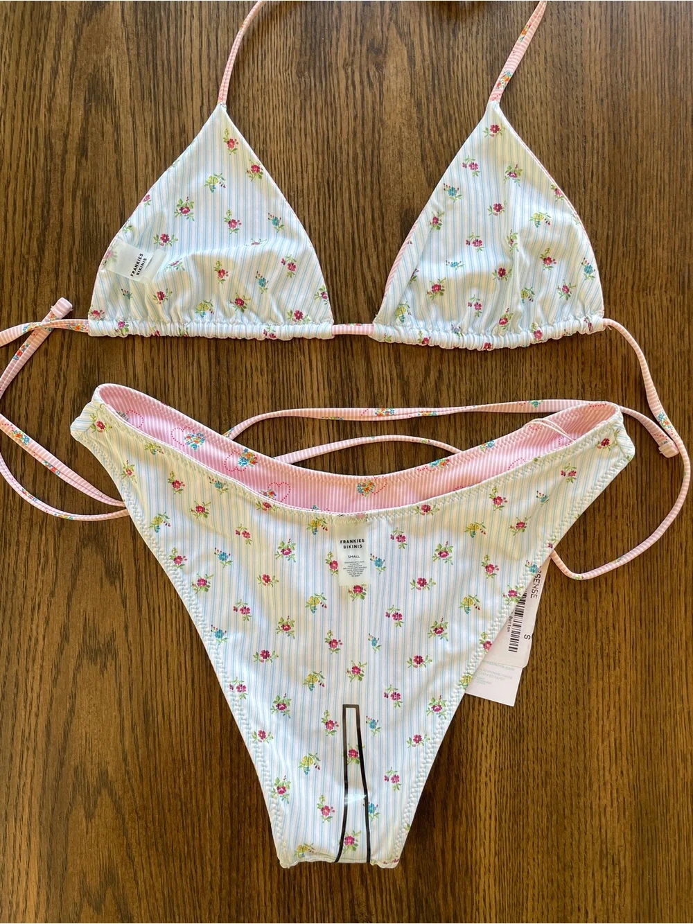 New Frankie’s Bikinis set reversible floral coquette summer beach vacation sexy