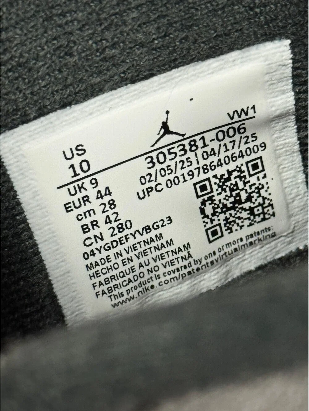 Jordan size 10
