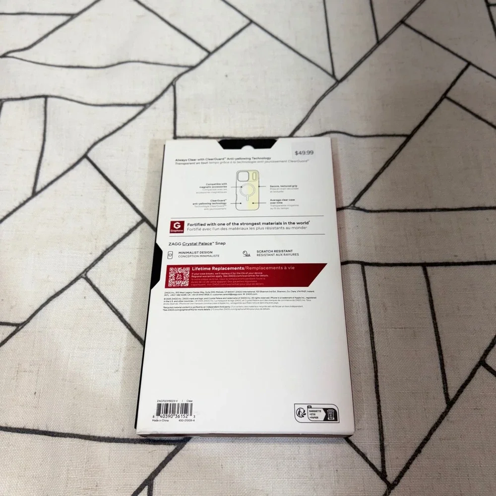 ZAGG Crystal Palace Snap iPhone 16 Pro Max Clear MagSafe Case Graphene 13ft Drop